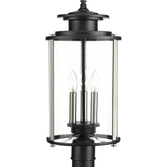 Three Light Post Lantern from the Squire collection in Black finish