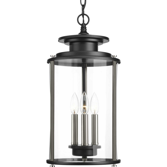 Three Light Hanging Lantern from the Squire collection in Black finish