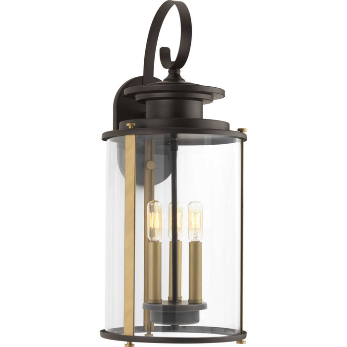 Three Light Large Wall Lantern from the Squire collection in Antique Bronze finish