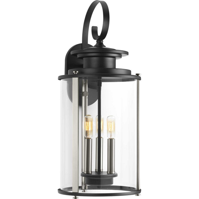 Three Light Large Wall Lantern from the Squire collection in Black finish