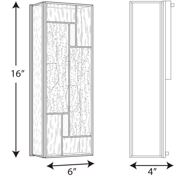 Two Light Wall Lantern from the Geometric collection in Architectural Bronze finish