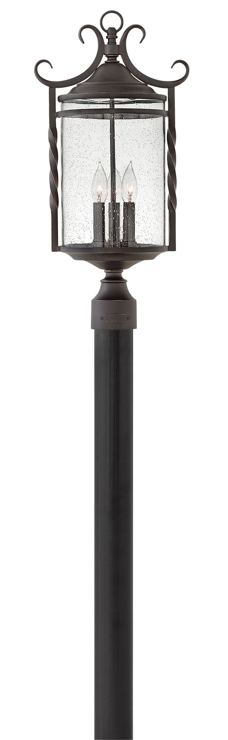 Hinkley - 1141OL-CL - Three Light Post Top/ Pier Mount - Casa - Olde Black with Clear Seedy glass