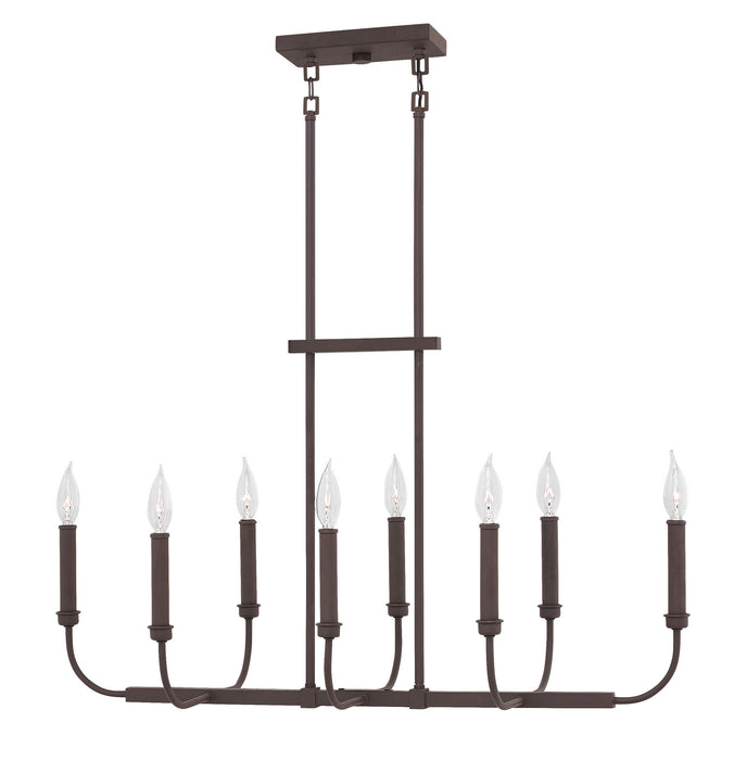 Hinkley - 3074KZ - Eight Light Linear Chandelier - Alister - Buckeye Bronze