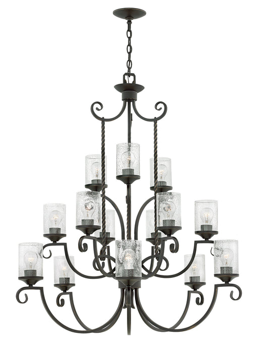 Hinkley - 4019OL-CL - 15 Light Chandelier - Casa - Olde Black with Clear Seedy glass