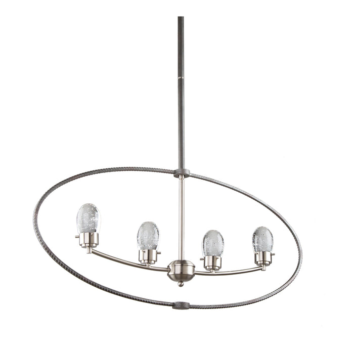 Artcraft - AC7454 - Four Light Chandelier - Kingsford - Slate & brushed nickel