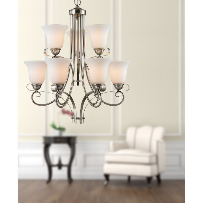 LED Chandelier from the Brighton collection in Brushed Nickel finish