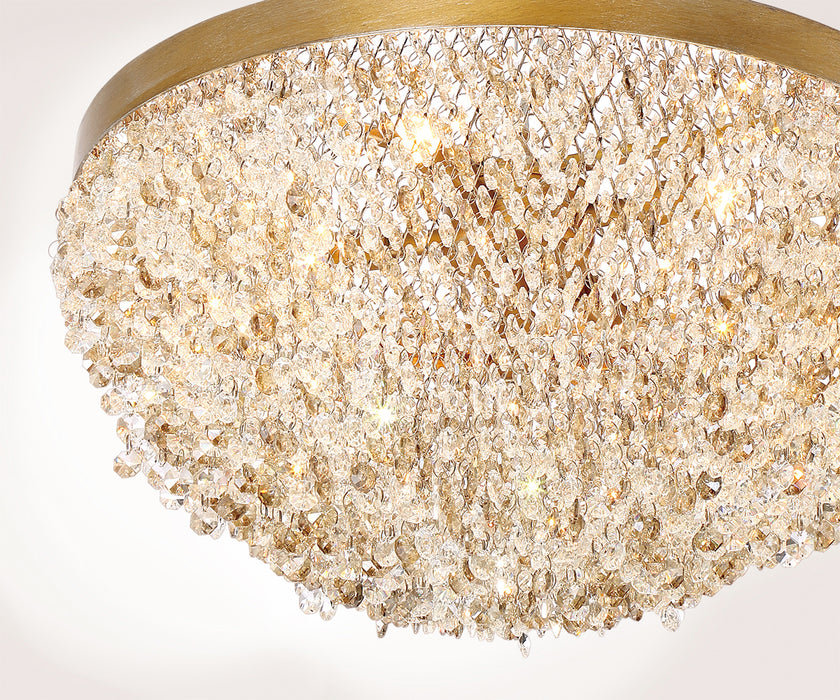 Ten Light Chandelier from the Mondo collection in Antique Gold finish