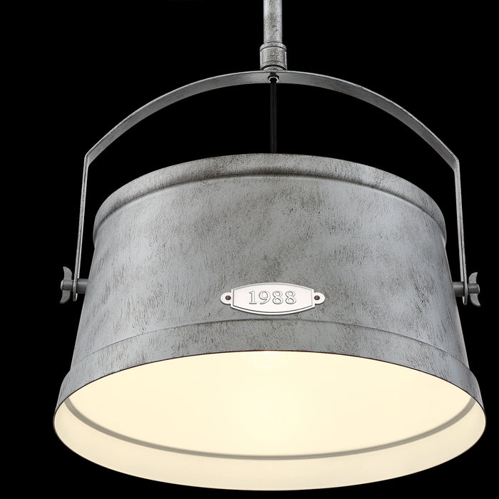 One Light Pendant from the Turin collection in Antique Silver finish
