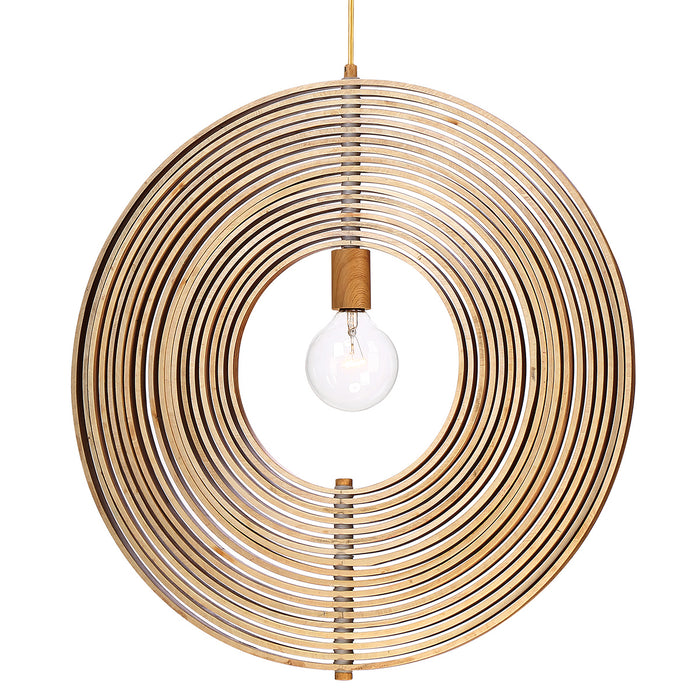One Light Pendant from the Abruzzo collection in Wood finish