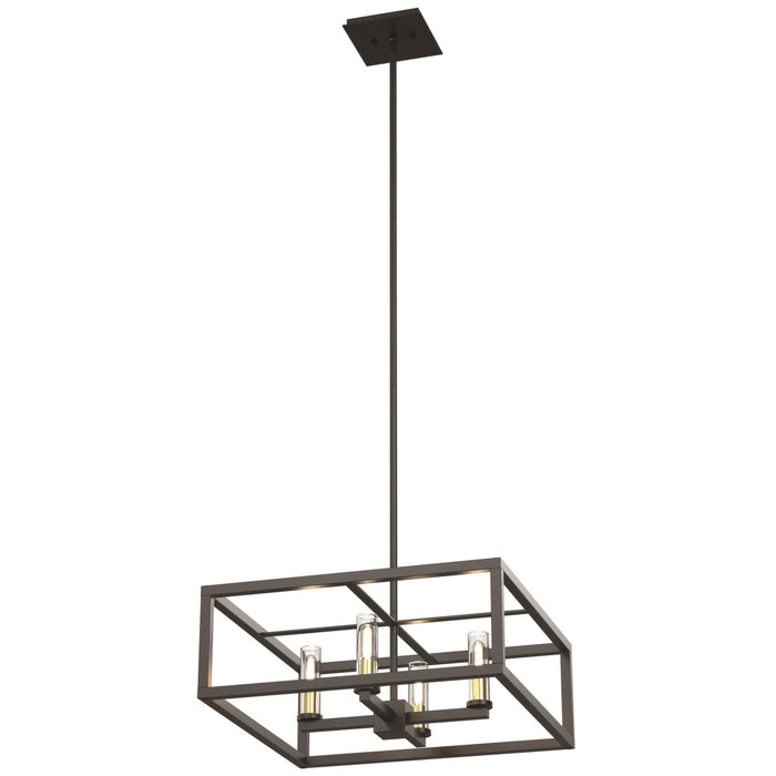 Four Light Pendant from the Sambre collection in Multiple Finishes/Graphite w/ Clear Glass finish