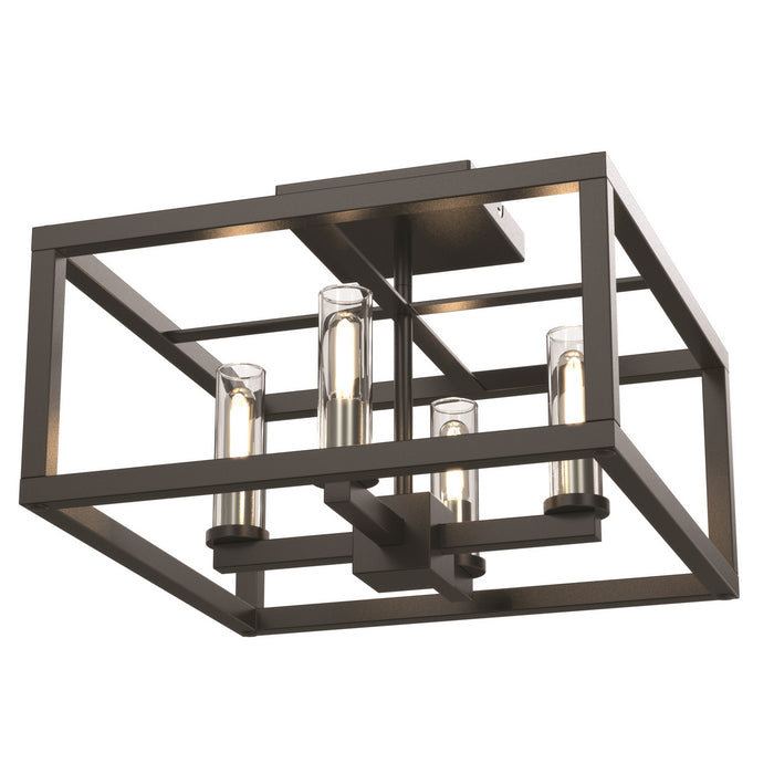 Four Light Semi-Flush Mount from the Sambre collection in Multiple Finishes/Graphite w/ Clear Glass finish