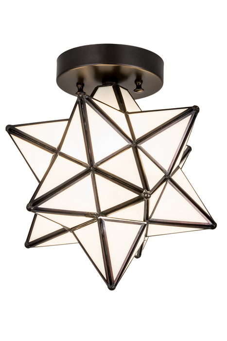 Meyda Tiffany - 189645 - One Light Flushmount - Moravian Star - Craftsman Brown