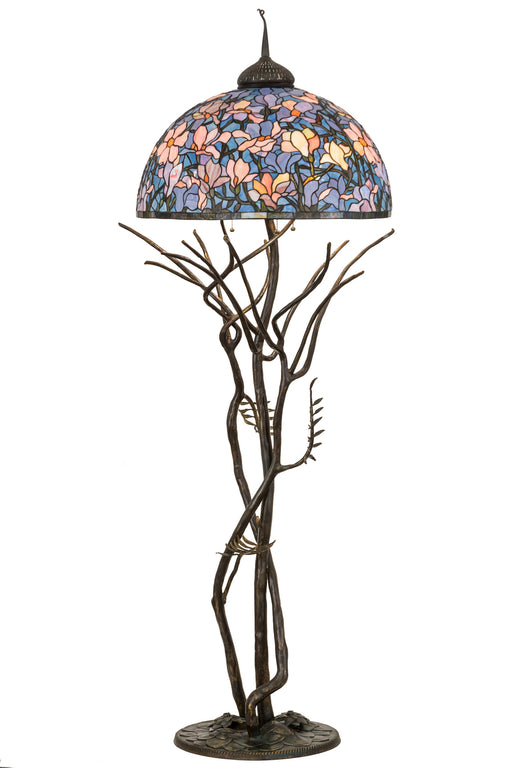 Meyda Tiffany - 190745 - Three Light Floor Lamp - Tiffany Magnolia - Antique
