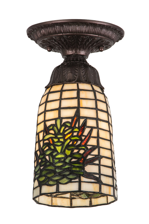Meyda Tiffany - 190970 - One Light Flushmount - Pine Barons - Mahogany Bronze