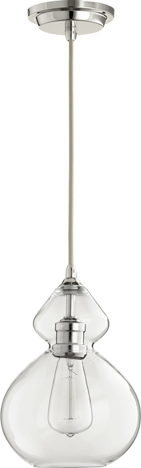 Quorum - 8002-62 - One Light Pendant - Polished Nickel w/ Clear