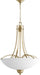 Quorum - 8177-5-60 - Five Light Pendant - Aspen - Aged Silver Leaf w/ Satin Opal