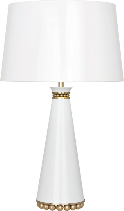 Robert Abbey - LY44 - One Light Table Lamp - Pearl - Lily Lacquered Paint w/ Modern Brass