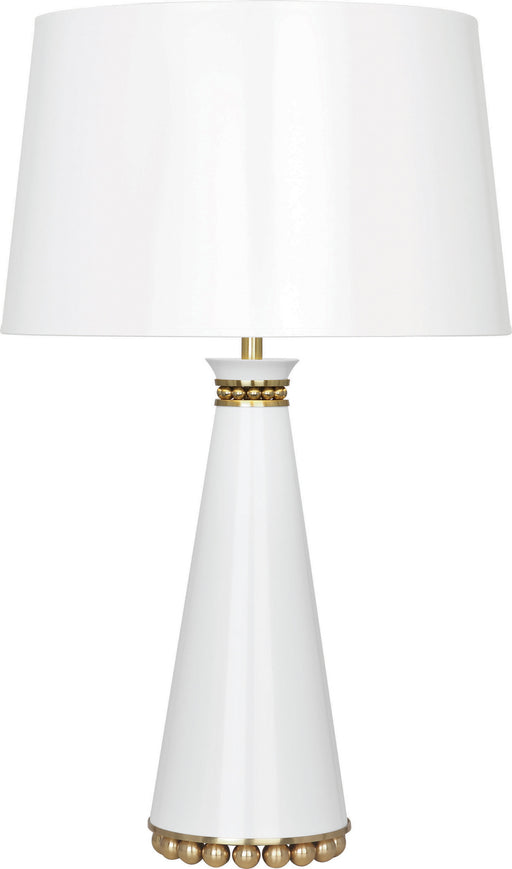 Robert Abbey - LY44 - One Light Table Lamp - Pearl - Lily Lacquered Paint w/ Modern Brass