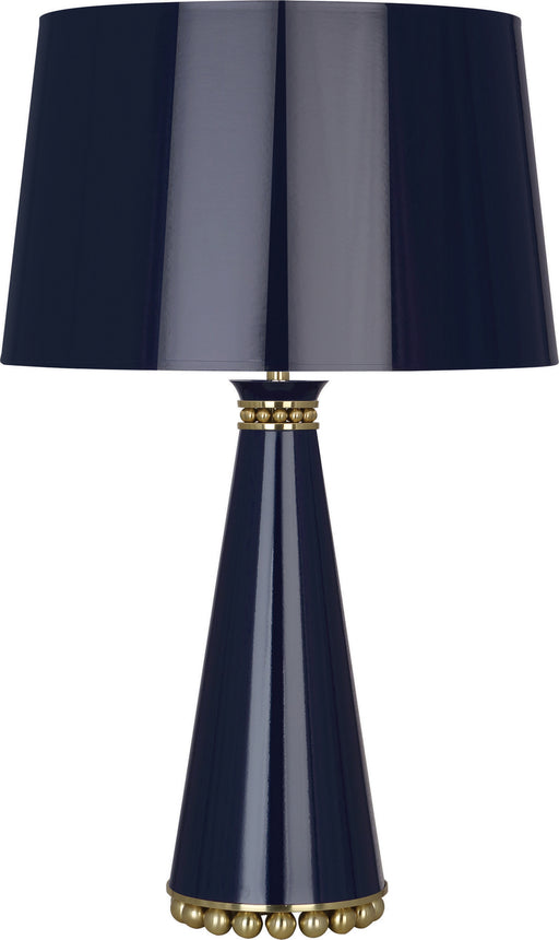 Robert Abbey - MB44 - One Light Table Lamp - Pearl - Midnight Blue Lacquered Paint w/ Modern Brass
