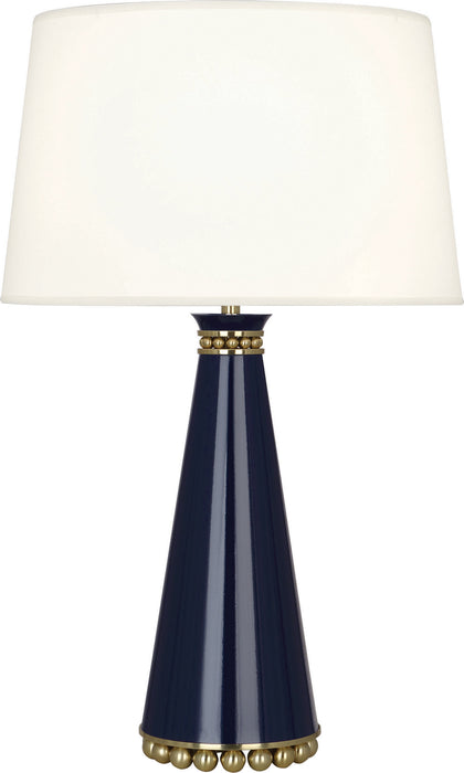 Robert Abbey - MB44X - One Light Table Lamp - Pearl - Midnight Blue Lacquered Paint w/ Modern Brass