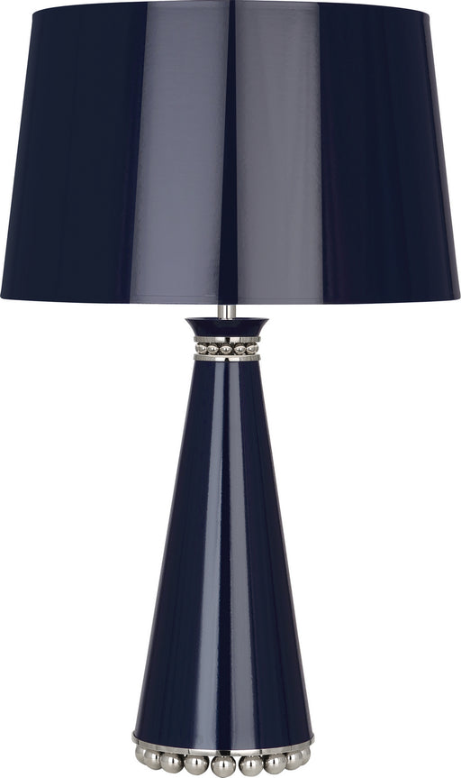 Robert Abbey - MB45 - One Light Table Lamp - Pearl - Midnight Blue Lacquered Paint w/ Polished Nickel