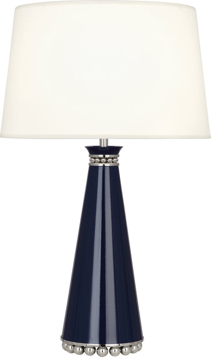 Robert Abbey - MB45X - One Light Table Lamp - Pearl - Midnight Blue Lacquered Paint w/ Polished Nickel
