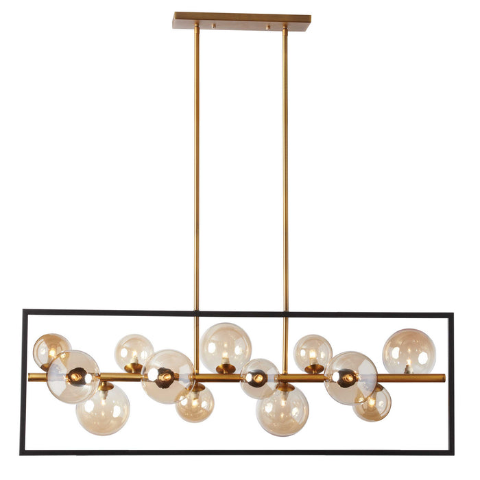Dainolite Ltd - GLA-4213HP-MB-VB - 13 Light Pendant - Glasgow - Matte Black/Vintage Bronze