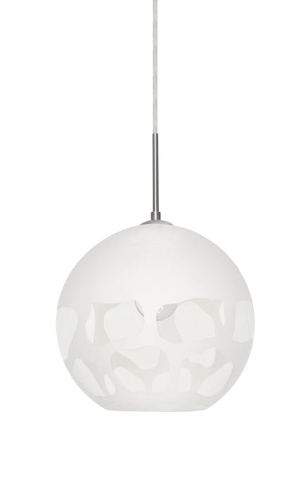 Besa - 1JC-ROCKYWH-SN - One Light Pendant - Rocky - Satin Nickel