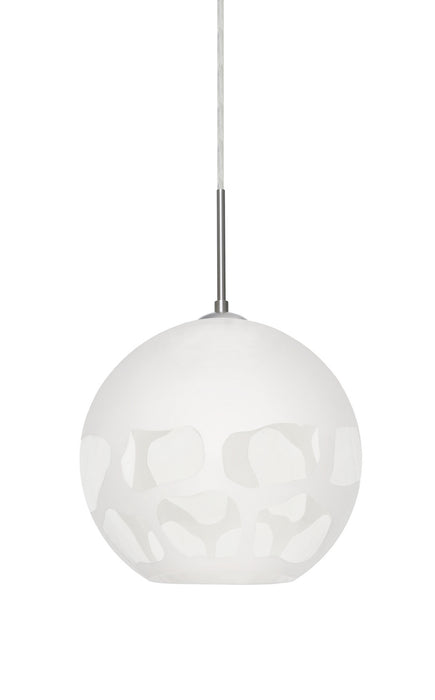 Besa - 1JT-ROCKYWH-LED-SN - One Light Pendant - Rocky - Satin Nickel