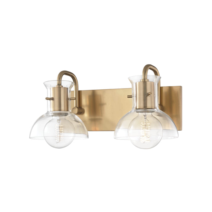 Mitzi - H111302-AGB - Two Light Bath Bracket - Riley - Aged Brass
