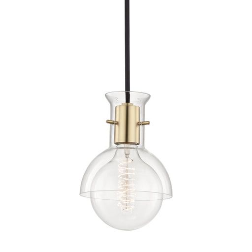Mitzi - H111701G-AGB - One Light Pendant - Riley - Aged Brass
