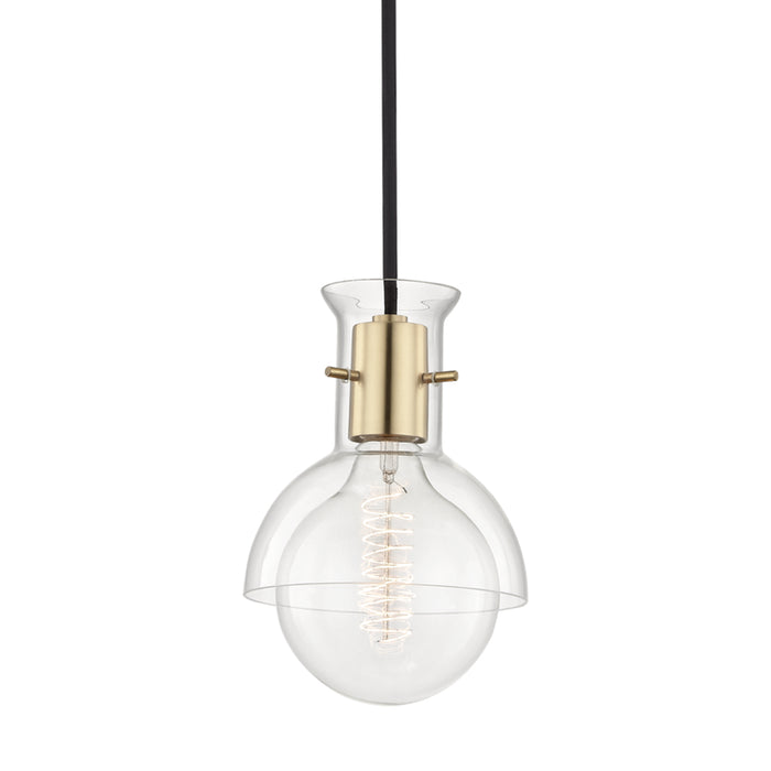 Mitzi - H111701G-AGB - One Light Pendant - Riley - Aged Brass