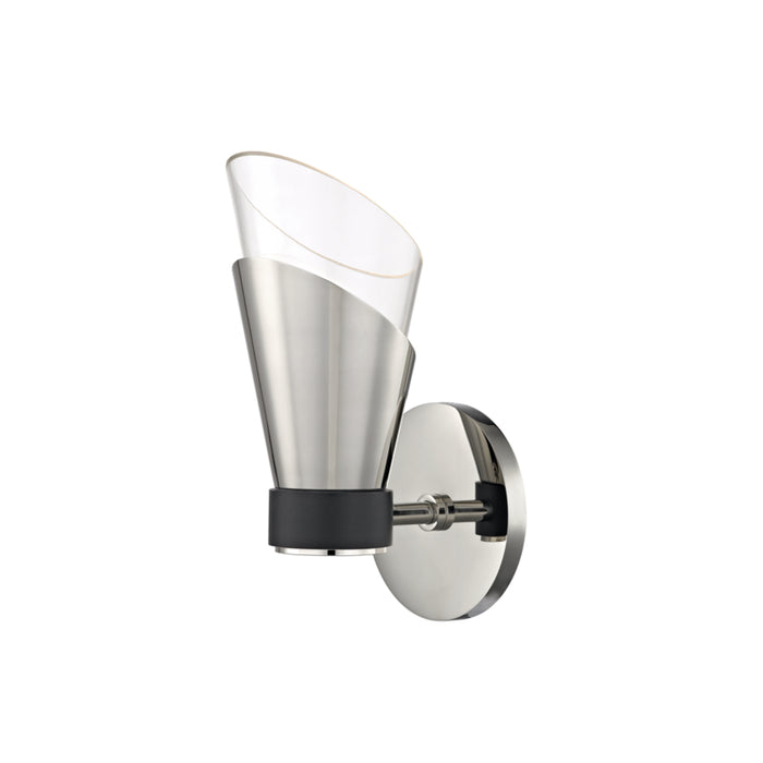 Mitzi - H130101-PN/BK - One Light Wall Sconce - Angie - Polished Nickel/Black