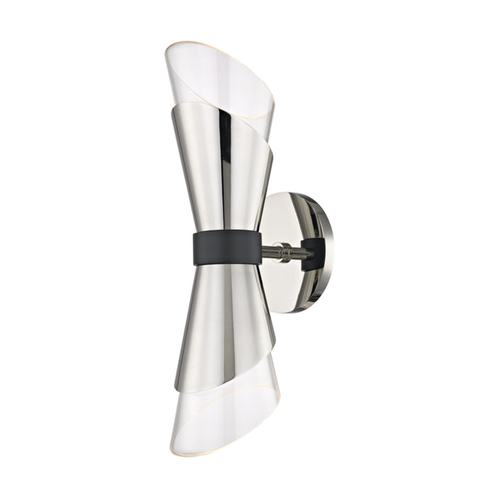 Mitzi - H130102-PN/BK - Two Light Wall Sconce - Angie - Polished Nickel/Black