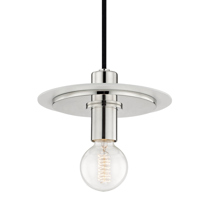Mitzi - H137701S-PN/WH - One Light Pendant - Milo - Polished Nickel/White