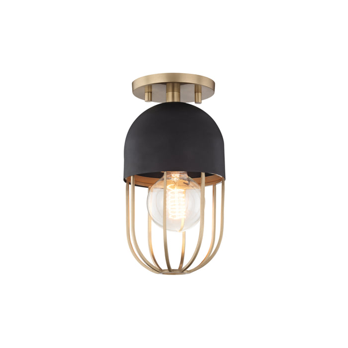 Mitzi - H145601-AGB/BK - One Light Flush Mount - Haley - Aged Brass/Black