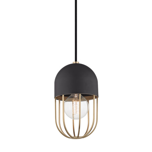 Mitzi - H145701-AGB/BK - One Light Pendant - Haley - Aged Brass/Black