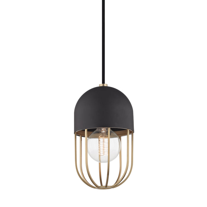 Mitzi - H145701-AGB/BK - One Light Pendant - Haley - Aged Brass/Black