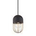 Mitzi - H145701-AGB/BK - One Light Pendant - Haley - Aged Brass/Black