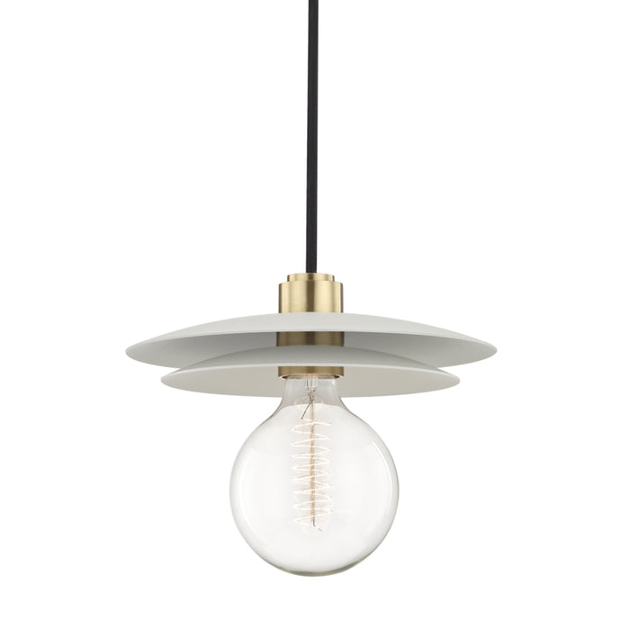Mitzi - H175701L-AGB/WH - One Light Pendant - Milla - Aged Brass/White