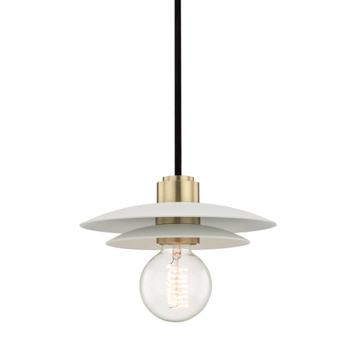 Mitzi - H175701S-AGB/WH - One Light Pendant - Milla - Aged Brass/White