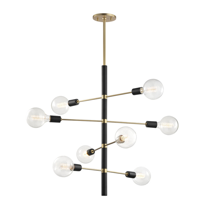 Mitzi - H178808-AGB/BK - Eight Light Chandelier - Astrid - Aged Brass/Black