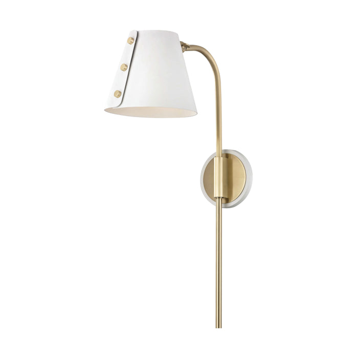 Mitzi - HL174201-AGB/WH - One Light Wall Sconce With Plug - Meta - Aged Brass/White