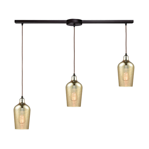 ELK Home - 10840/3L - Three Light Pendant - Hammered Glass - Oil Rubbed Bronze
