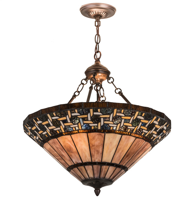 Meyda Tiffany - 197687 - Six Light Inverted Pendant - Ilona - Mahogany Bronze