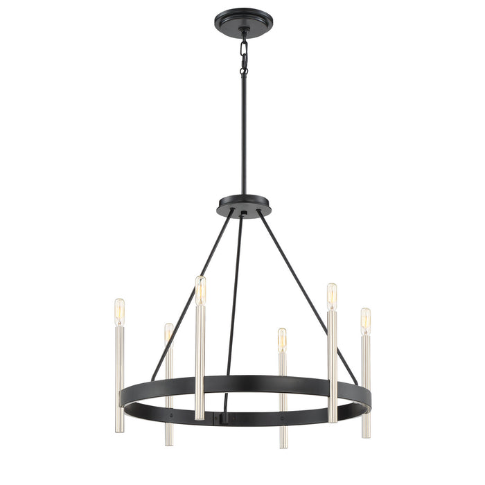 Six Light Chandelier from the Anthem collection in Mystic Black finish