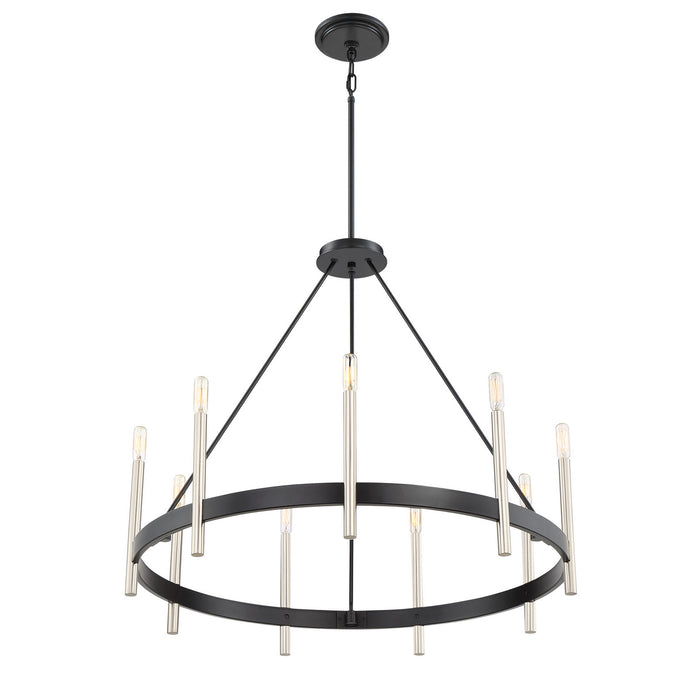 Nine Light Chandelier from the Anthem collection in Mystic Black finish