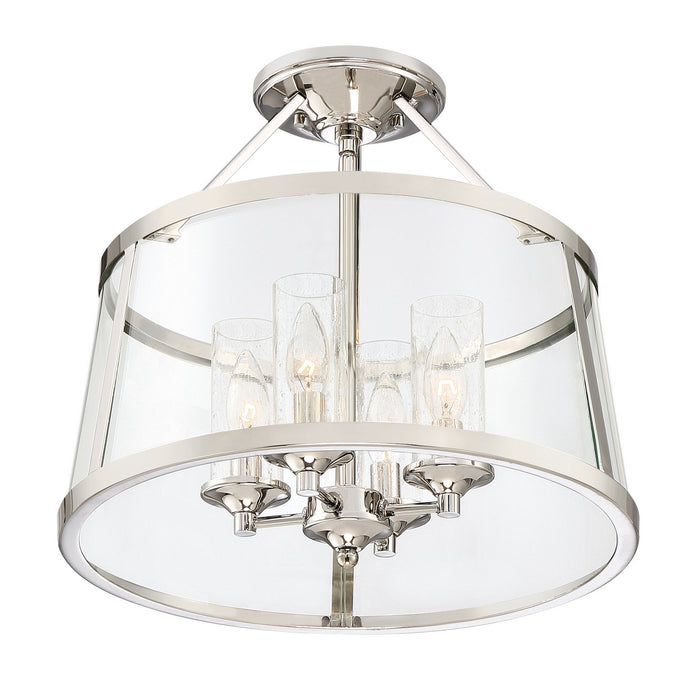 Four Light Semi-Flush Mount from the Barlow collection in Polished Nickel finish