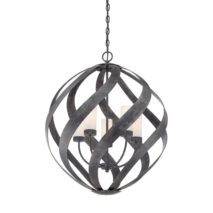 Five Light Pendant from the Blacksmith collection in Old Black Finish finish