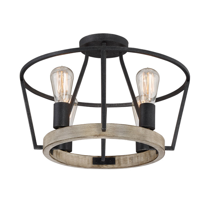 Four Light Semi-Flush Mount from the Brockton collection in Grey Ash finish
